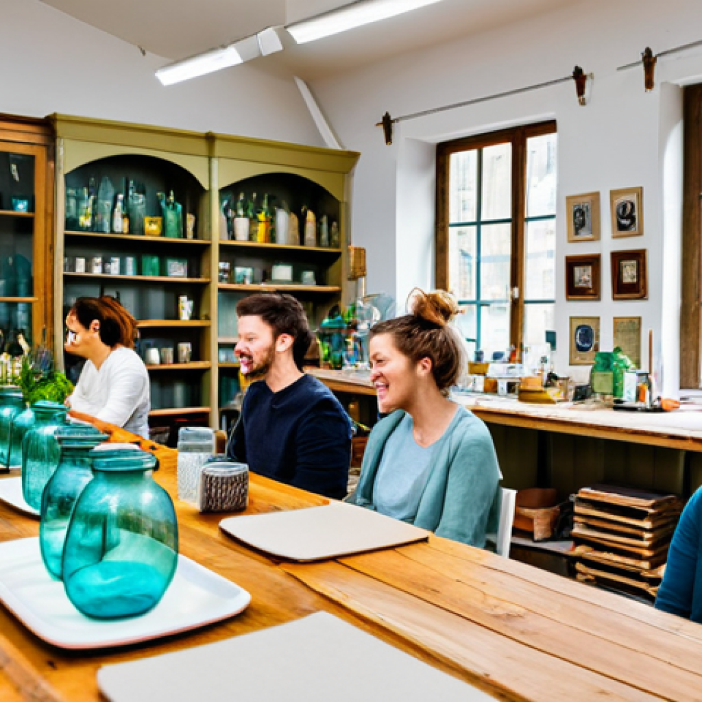에코크리에이션과 관련된 전문용어 정리 - Upcycled Furniture Workshop**
"A bright and airy workshop filled with people upcycling old furnitur...