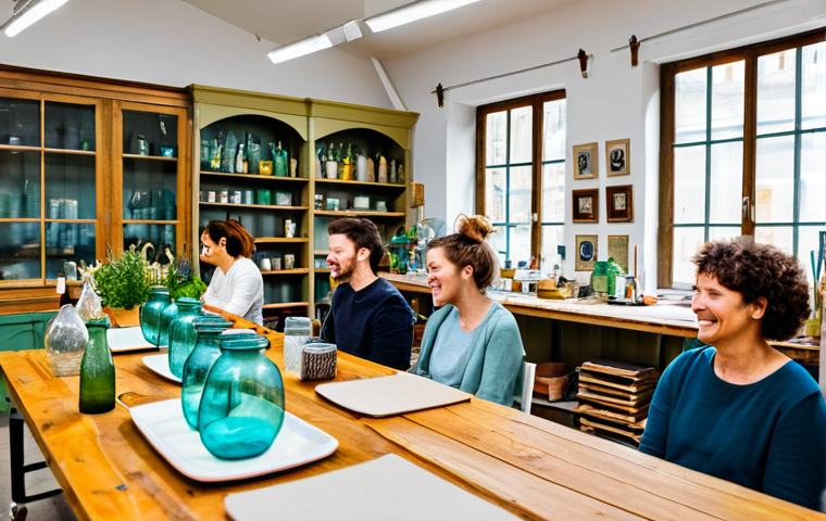 에코크리에이션과 관련된 전문용어 정리 - Upcycled Furniture Workshop**
"A bright and airy workshop filled with people upcycling old furnitur...
