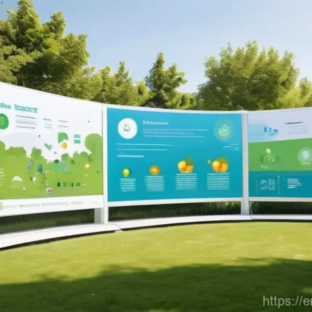 에코크리에이션과 관련된 데이터 시각화 - Local Community Engaging with Interactive Sustainability Data Display**
A vibrant, sunny outdoor sc...