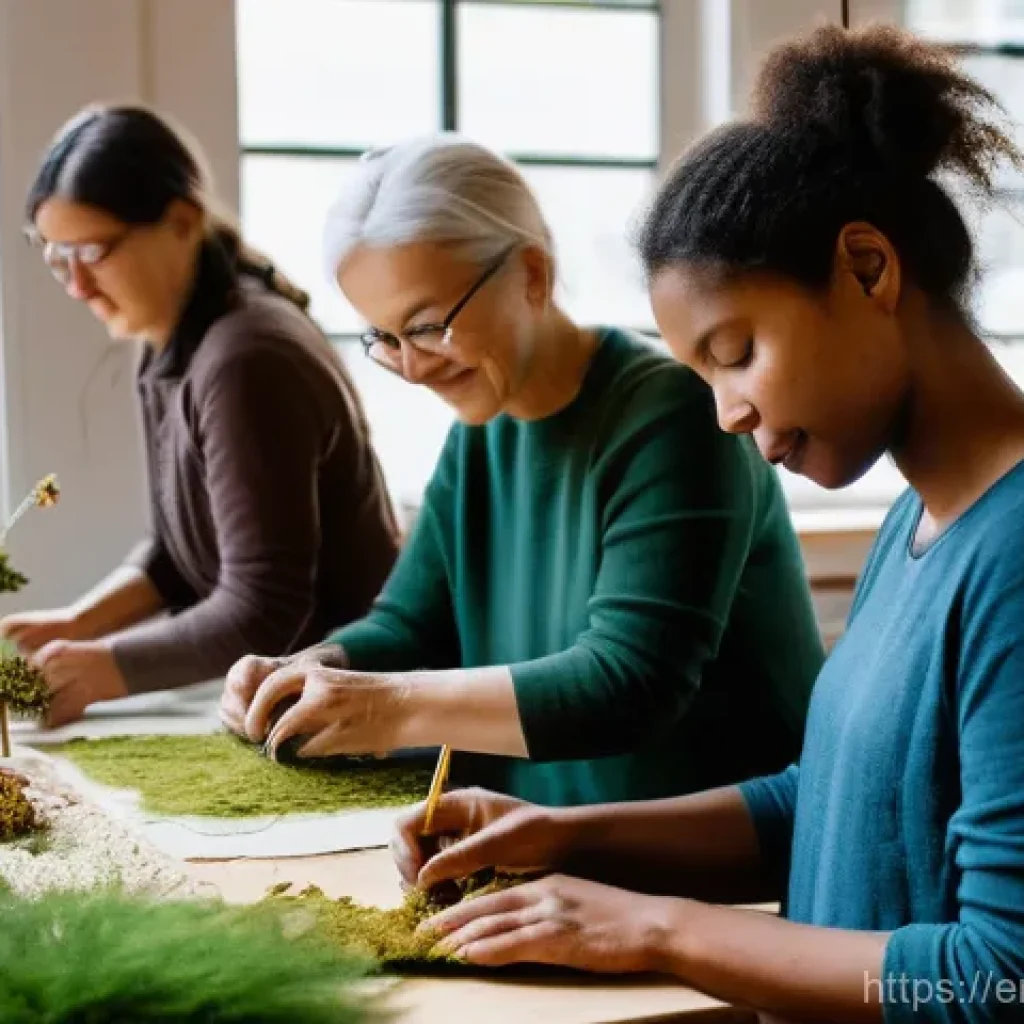 에코크리에이션을 위한 온라인 자료 및 참고문헌 - **Eco-Creative Online Collaboration Workshop**
A vibrant, sunlit image of a diverse group of ind...