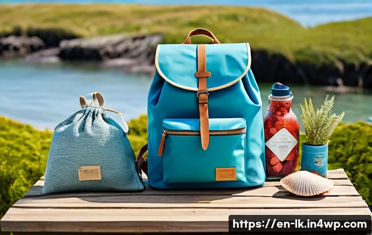 에코크리에이션을 활용한 마케팅 전략 - A vibrant, eco-friendly product showcase scene featuring a stylish backpack made entirely from recyc...