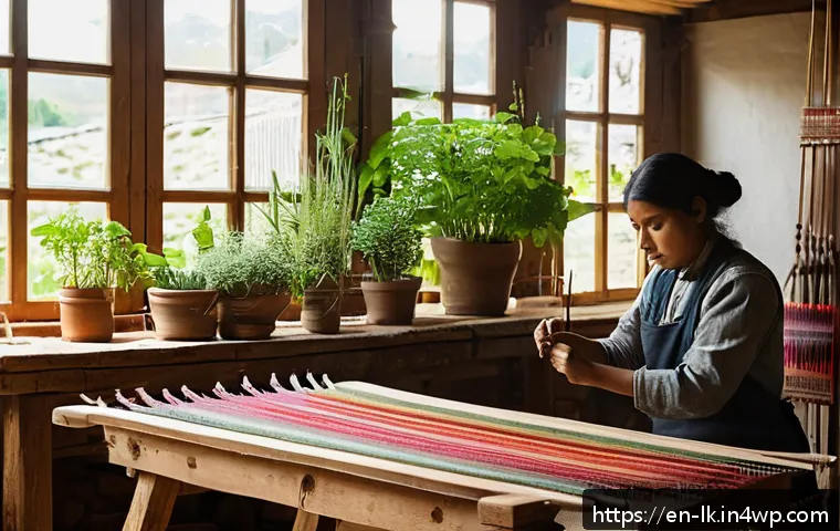 에코크리에이션의 문화적 가치 - A vibrant artisan workshop scene featuring skilled craftspeople using traditional hand weaving techn...